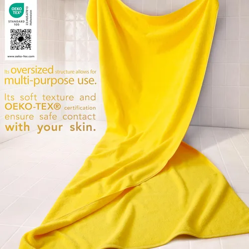 Miniatura 3 de Cotton Paradise - Toalla para el baño de 100% algodón, turca, extragrande de 40 x 80 pulgadas, color amarillo