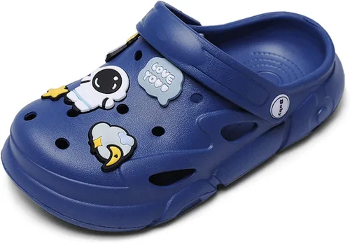 Zapatos de jardín Verano Niños Patrón Unisex Zapatos de Niños Forro Zueco Niños Sandalias Azul 3637, Azul