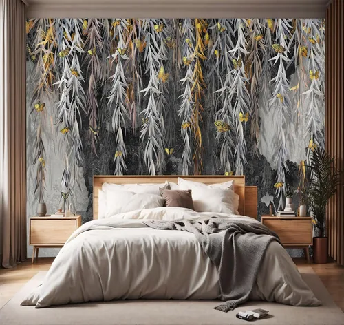 Miniatura 13 de Papel tapiz de tela con diseño de paisajes forestales verdes, bosques, árboles, sala de estar, dormitorio, baño, selva, mural de pared - 91 x 65