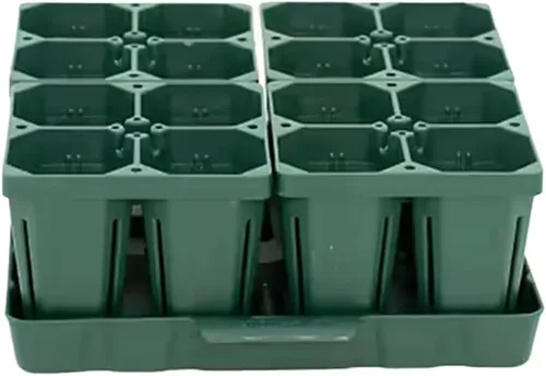 Vego garden Paquete de productos para plántulas, 4 bandejas jumbo para plántulas con bandejas de riego inferior de 25 cm x 25 cm