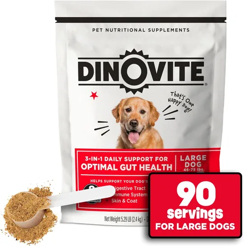 Miniatura 9 de Dinovite Probióticos para perros, polvo probiótico para alimentos para perros medianos (18-45 libras), salud digestiva diaria y apoyo de la piel