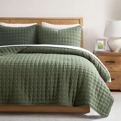 Miniatura 11 de WDCOZY Juego de ropa de cama tamaño individual con funda de almohada, colcha suave y ligera, edredón acolchado y fino para todas las estaciones, 2