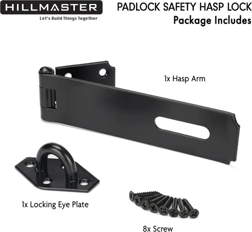 Miniatura 2 de HILLMASTER Cerradura de puerta de alta resistencia de 7-3/4 pulgadas de acero extra grueso, cerradura de puerta de seguridad, cierre de candado