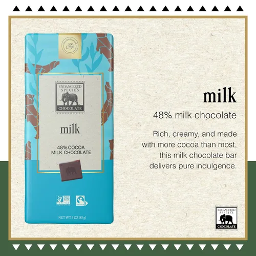 Miniatura 3 de Barra de chocolate con leche en peligro de extinción (48% de cacao)