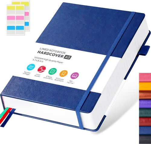 Miniatura 12 de FOCUS DAY Cuaderno de Cuero con Páginas Rayadas, 320 Páginas Cuaderno de Tapa Dura para Escribir y Tomar Notas para Mujeres y Hombres, B5