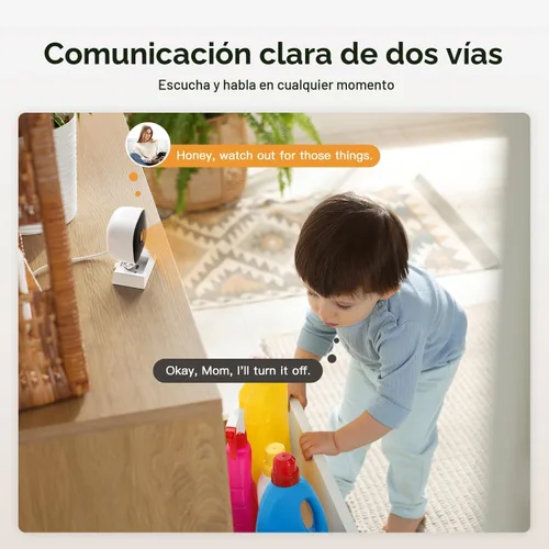 Miniatura 5 de Cámaras 2K para seguridad del hogar, interior/exterior para monitoreo de bebés/ancianos/mascotas con aplicación de teléfono, Plug & Play con cable