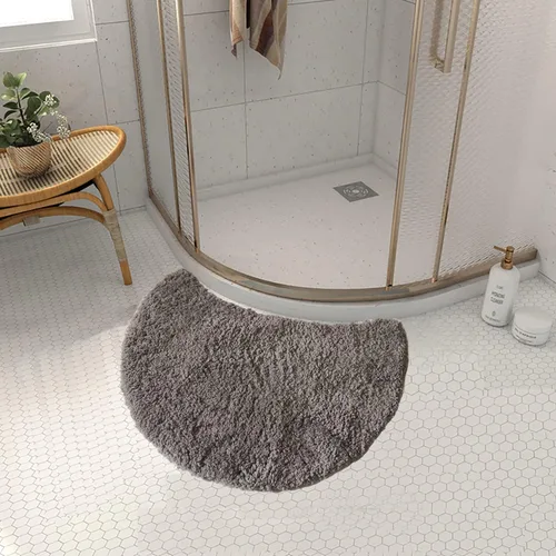 Miniatura 6 de Quadrant - Tapete de baño curvado, tapete de ducha semicircular, tapete de ducha de esquina de microfibra antideslizante, esponjoso, lavable y Rosa