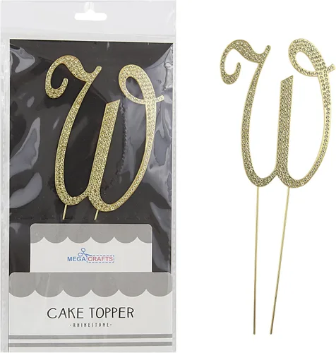 Miniatura 10 de Mega Crafts Decoración para tartas con diamantes de imitación dorados brillantes y cristales brillantes y aleación de metal duradero, ideal