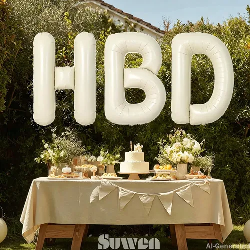 Miniatura 3 de SUWEN Globos de helio grandes de 102 cm (40 pulgadas) con letra S en color crema. Globos grandes de papel de aluminio con letra en helio, de A a Z.