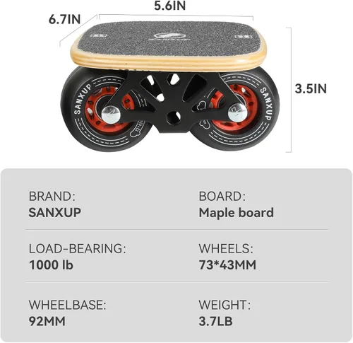 Miniatura 4 de FreeSkates - Patines portátiles con plataforma de aleación de aluminio antideslizante, patineta dividida con ruedas de poliuretano, rodamientos