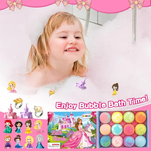 Miniatura 5 de Bombas de baño para niños con sorpresa en el interior, juguetes de princesa, bombas de baño naturales, hechas a mano, spa, bomba de baño de burbujas