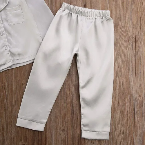 Miniatura 42 de Conjunto de pijama de manga larga con botones para niña pequeña, conjunto de ropa de dormir