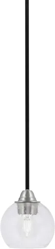 Miniatura 139 de Toltec Lighting Paramount - Mini colgante de 1 luz en acabado negro mate con cristal de arte perla de 7 pulgadas y estilo negro