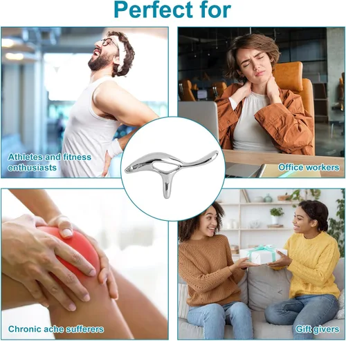Miniatura 7 de Gua Sha Point - Herramienta de masaje de aleación de zinc, herramienta de raspador muscular para masaje de tejido profundo, diseño ergonómico