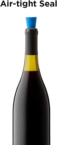 Miniatura 3 de Tapones para botellas de vino y bebidas Rabbit con tapa de agarre (Azul, juego de 2)