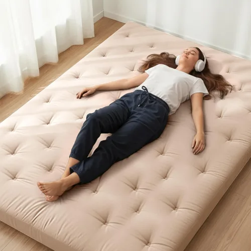 Miniatura 13 de ZonLi Colchón de Futón Japonés para Suelo Tamaño Individual de 75" x 39", Funda 100% Algodón 2.5" Engrosado, Colchón Tatami, Almohadilla Plegable
