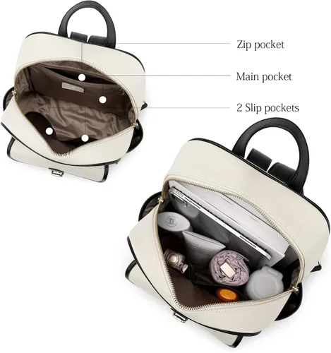 Miniatura 2 de BOSTANTEN Mochila de cuero genuino para mujer mochila pequeña de moda M