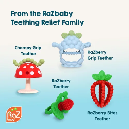 Miniatura 8 de RaZbaby Juguete mordedor de silicona suave para bebés de 3 meses y bebé, masajeador, cerdas para aliviar la dentición, alivia las encías doloridas