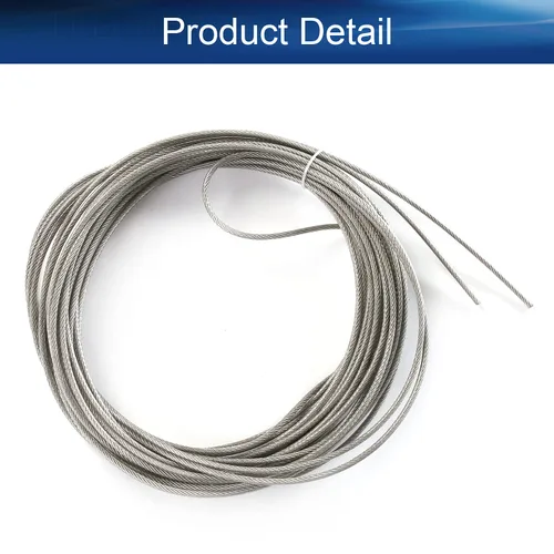 Miniatura 4 de Heyiarbeit Cable de alambre 5/32 de acero inoxidable 304, cable de alambre de PVC de 65.6 pies de longitud, cable de avión perfecto para exteriores