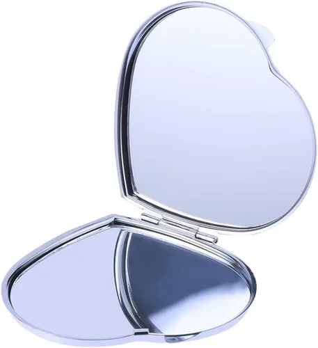 ULTNICE Espejo compacto en forma de corazón de doble cara plegable portátil espejo de maquillaje ligero accesorio de bolso de viaje con vidrio de