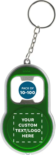 Miniatura 11 de DISCOUNT PROMOS Abrebotellas personalizado y llaveros LED, juego de 10/50/100, paquete personalizado a granel, perfecto para ferias, recuerdos