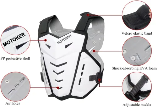 Miniatura 3 de Protector de pecho para motocross para adultos y jóvenes, chaleco protector para motocicleta, protector trasero para bicicleta de tierra y carreras