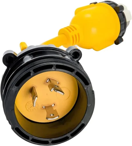 Miniatura 5 de Camco PowerGrip - Adaptador eléctrico de 12 pulgadas, extremo de bloqueo macho de 30 amperios a extremo de bloqueo hembra de 50 amperios (55615)