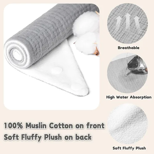 Miniatura 4 de Susurration Baberos de muselina para bebé, paquete de 6 baberos tipo bandana ajustables y suaves en forma triangular para bebés unisex, niñas y niños