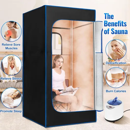 Miniatura 3 de X-Vcak Sauna para 2 personas, sauna portátil con 5 capas impermeables, tienda de campaña de sauna de vapor portátil con 2 vapores, 2 sillas