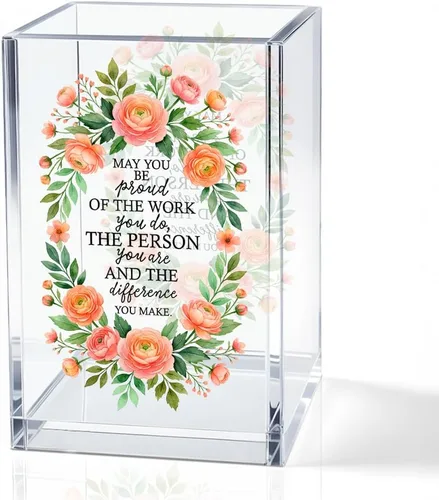 Miniatura 17 de Portalápices de acrílico con texto en inglés "Never Forget The Difference You Make", regalos de despedida y jubilación para mujeres, enfermeras