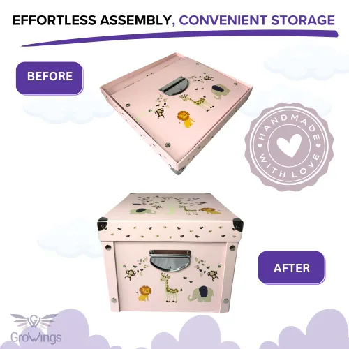 Miniatura 5 de GroWings Caja de recuerdos para bebés, gran almacenamiento de memoria para recién nacidos, adecuada para niños y niñas, regalos fuertes, duraderos