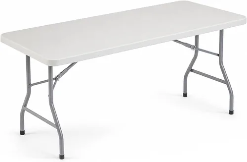 Miniatura 15 de OEF Furnishings OEFBT Series Mesa plegable rectangular de grado comercial, diseño de resina moldeada por soplado de alta resistencia con marco