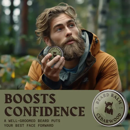 Miniatura 6 de Striking Viking Bálsamo para barba de cedro, paquete de 2 onzas líquidas, cedro, suaviza e hidrata con manteca de barba y karité, domina los vuelos