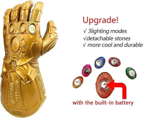 Miniatura 4 de Bulex LED Light Up Infinity Gauntlet The Thanos Gloves with Removable Magnet Infinity Stones