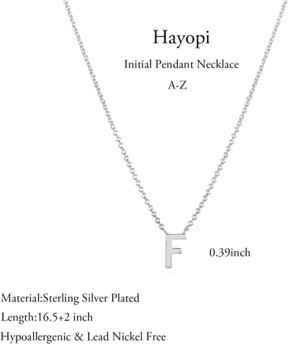 Miniatura 24 de Collares con iniciales para mujer, delicado collar de letra plateada con nombre personalizado con monograma, collar simple y lindo con inicial