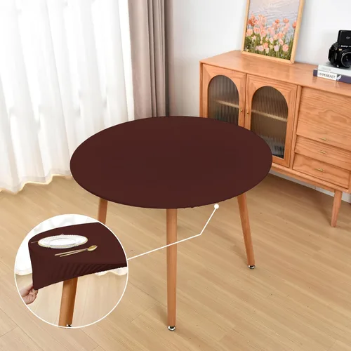 Miniatura 53 de Mantel ajustado blanco con elástico para mesas plegables de 48x48 pulgadas, manteles lavables y elásticos de elastano para mesas de cartas, manteles