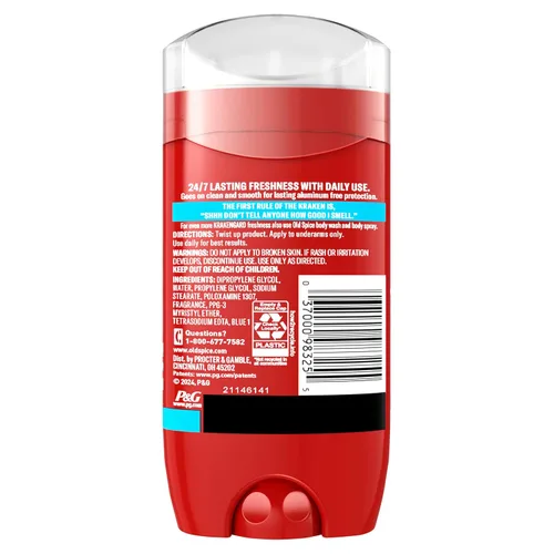 Miniatura 9 de Old Spice Desodorante sin aluminio para hombres, protección contra olores 24/7, frescura 24/7 y aroma duradero, se pone transparente, Krakengard