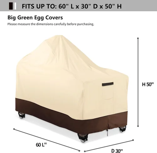 Miniatura 6 de Fundas para Big Green Egg que se ajustan a Parrilla de Cerámica Kamado de 60 Pulgadas, Cubierta de Mesa para Big Green Egg de Exterior Resistente