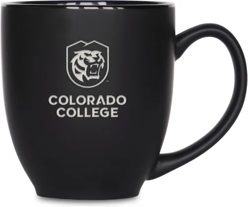 Miniatura 156 de Rico Industries - Taza de cerámica mate negra con grabado láser estándar de 15oz para NCAA (escuelas T & U) - Para bebidas calientes o frías