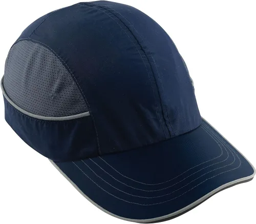 Miniatura 4 de Gorra de seguridad Ergodyne, estilo gorra de béisbol, cómoda protección para la cabeza, visera larga, Skullerz 8950, azul marino, larga