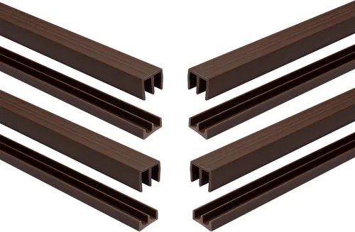 Miniatura 15 de Riel de puerta corredera de panel de 1/4 pulgadas, juego superior e inferior de plástico negro de 48 pulgadas, fabricado en EE. UU., paquete de 1