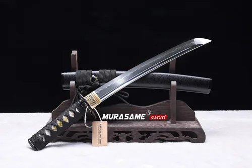 Miniatura 7 de MURASAME Espada Tanto Katana Corta de Arcilla Templada Acero T10 Hamon Real Muy Afilar Espiga Completa Hecha a Mano