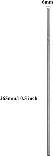 Miniatura 2 de Pajitas de metal reutilizables, 50 unidades a granel, popotes rectos de acero inoxidable reutilizables de 10.433 in. Pajitas NiceCaTeLe al por mayor