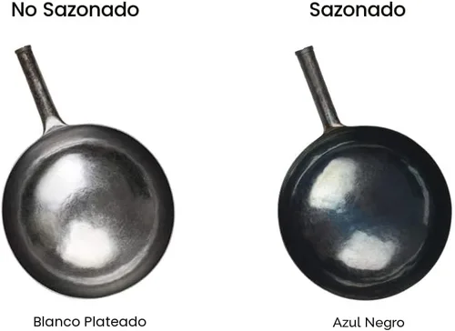 Miniatura 4 de ZhenSanHuan - Woks chinos de hierro martillado a mano y sartenes para saltear, antiadherentes, sin revestimiento, acero al carbono Pow