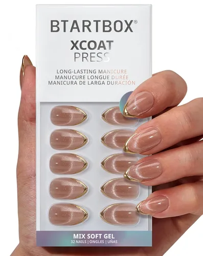 Miniatura 46 de BTArtbox Uñas Postizas Blancas Cortas a Presión - Uñas Postizas de Gel Suave en Forma de Almendra, Uñas Blancas con Pegamento para Uñas, Uñas