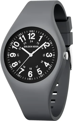 Miniatura 15 de GOLDEN HOUR Relojes deportivos impermeables analógicos unisex para enfermeras, profesionales médicos, estudiantes, esfera militar brillante y fácil