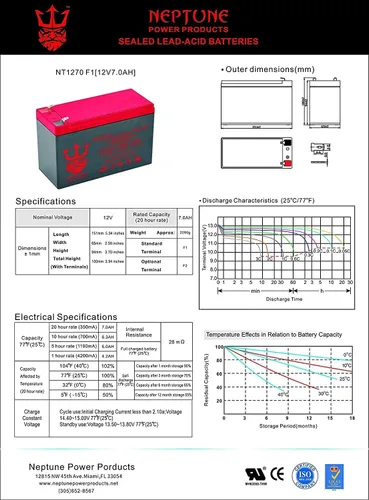 Miniatura 5 de Marca NT1270 12V 7AH SLA Batería Recargable de Repuesto para Razor MX350/ZR350 Versión 33-36+ Batería 12V 7AH - Paquete de 2