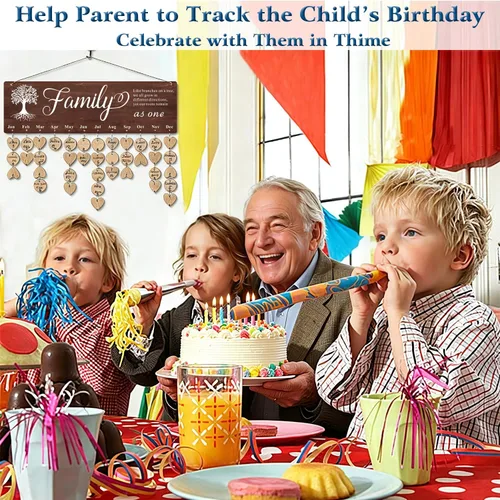 Miniatura 6 de Wellinc Regalos para abuela y mamá - Placa de calendario recordatorio de cumpleaños familiar, regalo del Día de la Madre para la abuela, tablero