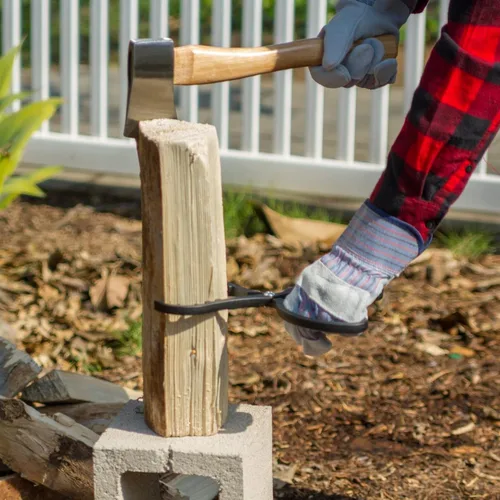 Miniatura 2 de Herramienta divisora de madera KindleSafe Gripper Soporte de madera para leña que ayuda a prevenir lesiones mientras se divide leña con escotillas