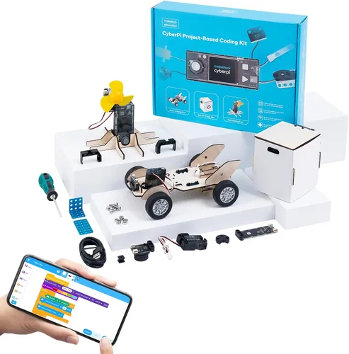 Miniatura 7 de Makeblock Cyberpi Kit basado en proyectos, codificación para niños de 8 a 12 años, compatible con programación Scratch & Python, robot programable